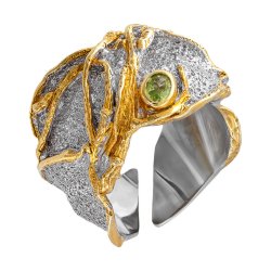 Серебряное кольцо BEAVERS с хризолитом 1110h
