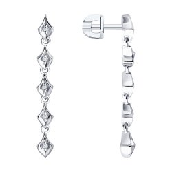 Серьги из белого золота с бриллиантами (Арт.1022280-3)