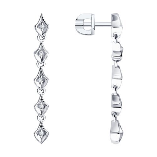 Серьги из белого золота с бриллиантами (Арт.1022280-3)