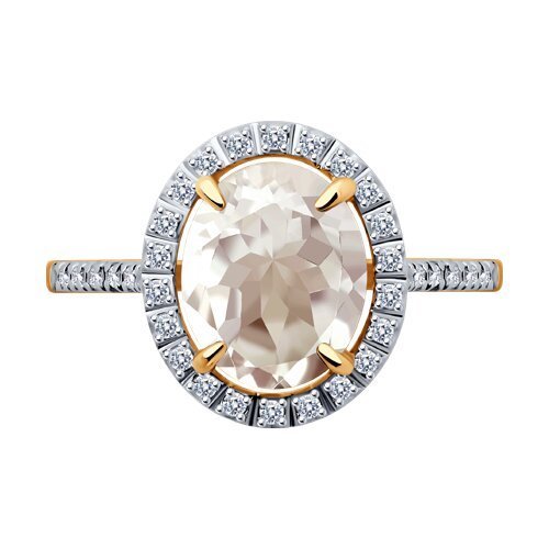 Кольцо золотое пробы 585 с горным хрусталем (Арт.51-310-02442-4)