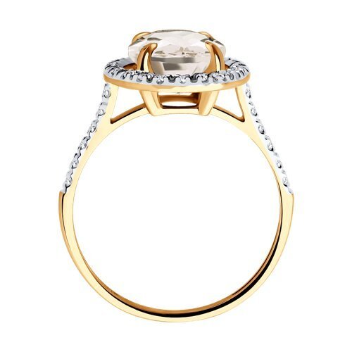 Кольцо золотое пробы 585 с горным хрусталем (Арт.51-310-02442-4)