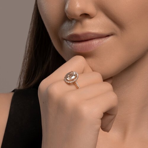 Кольцо золотое пробы 585 с горным хрусталем (Арт.51-310-02442-4)