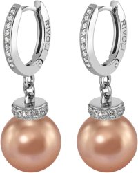 Серьги из серебра с жемчугом и кристаллом swarovski (Арт.abs-4-12-10-s)