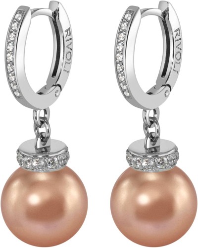 Серьги серебро с жемчугом и куб. цирконием Pearl Kiss 10S Rivoli (арт.ABS-4-12-10-S)