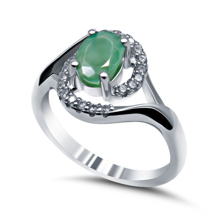 Кольцо Серебряные крылья (Арт.21knys1805-155_berill_kubcirkonii_30)