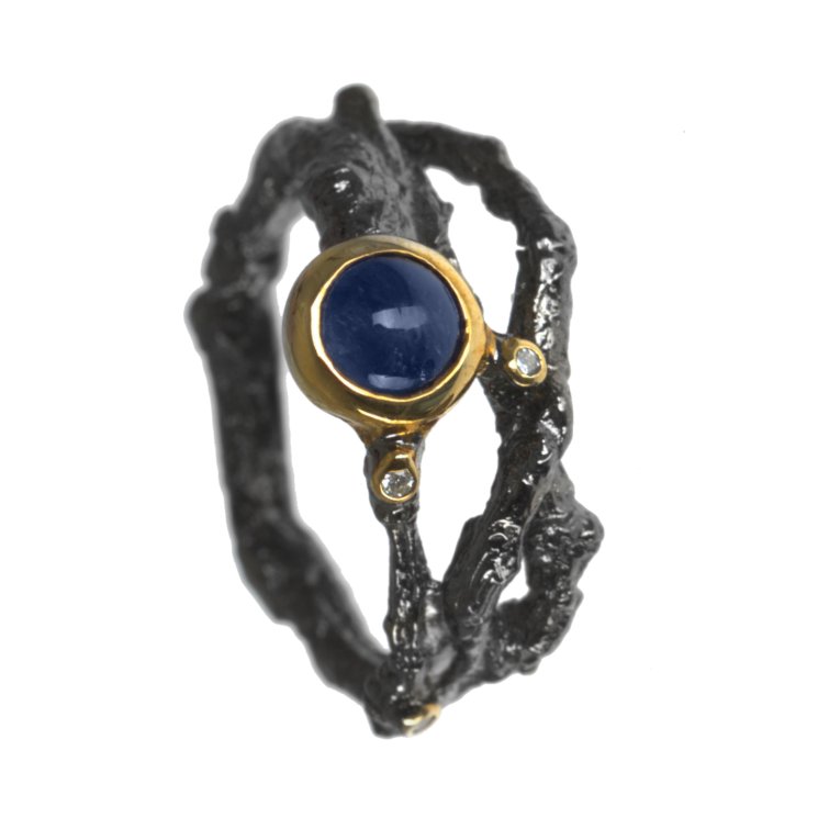 Серебряное кольцо BEAVERS с иолитом 1477io_ox