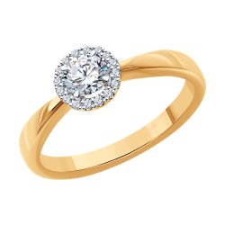Кольцо из золота с бриллиантами (Арт.9010168-46)