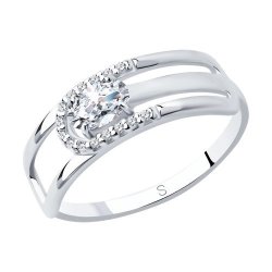 Кольцо из серебра с фианитами (Арт.94012744)