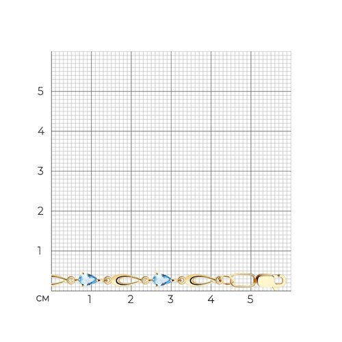 Браслет золотой пробы 585 с топазом (Арт.51-350-00384-1)