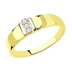 Кольцо из желтого золота с фианитами (Арт.53-110-00821-1)