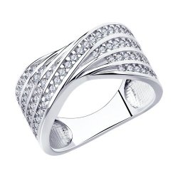 Кольцо из серебра с фианитами (Арт.94013574)