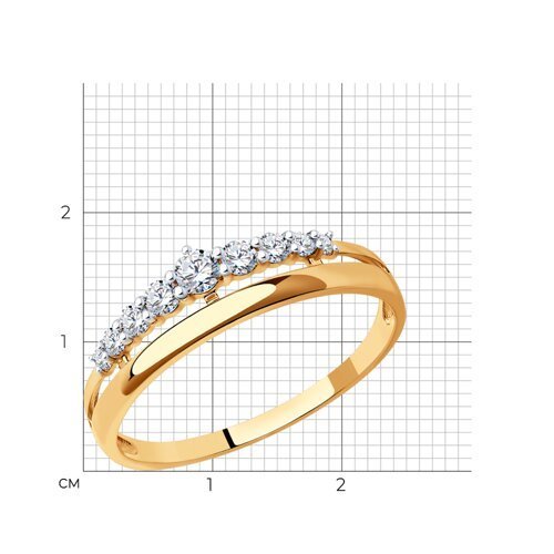 Кольцо из золота с фианитами (Арт.019108)