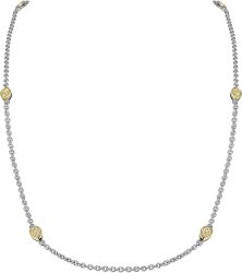 Ожерелье из серебра с кошачим глазом и куб. цирконием (Арт.fao-1-49-g)