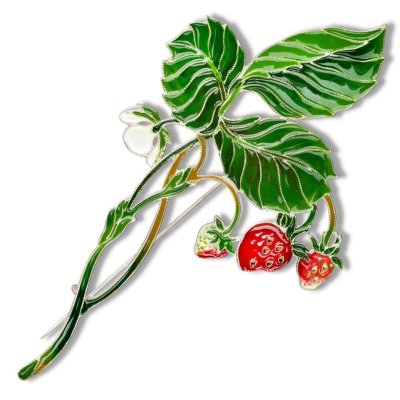 Брошь из серебра Т.Полякова &quot;Земляника&quot; (Арт.41505)