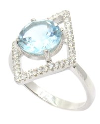 Кольцо Серебряные крылья (Арт.21qsrjk01411-19_topaz_kubcirkonii)