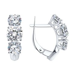 Серьги из серебра с фианитами (Арт.94022963)
