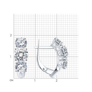Серьги из серебра с фианитами «Триумф света» Соколов (арт.9402)
