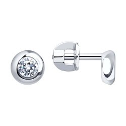 Серьги из белого золота с фианитами (Арт.027240-3)