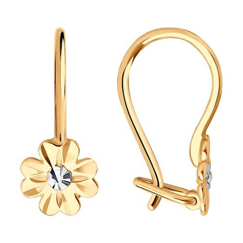 Серьги из золота с алмазной гранью (Арт.027797)