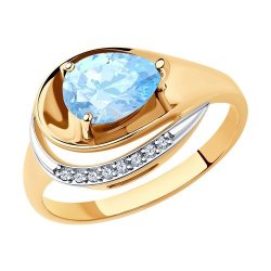 Кольцо золотое пробы 585 с топазом (Арт.715239)