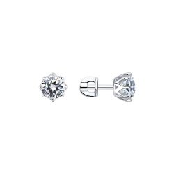 Серьги из серебра с фианитами (Арт.94025266)