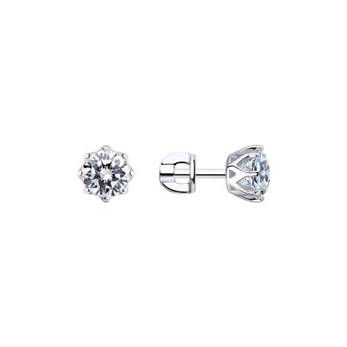 Серьги из серебра с фианитами (Арт.94025266)