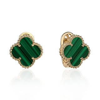 Серьги золотые с малахитом «Emerald Clover» Estet (арт.01С4314170-2)