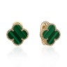Серьги золотые с малахитом «Emerald Clover» Estet (арт.01С4314170-2)