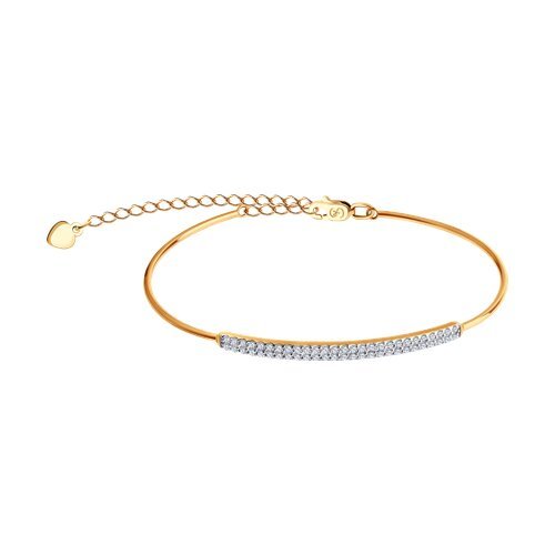 Браслет жёсткий из золота с фианитами (Арт.050876)