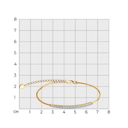 Браслет жёсткий из золота с фианитами (Арт.050876)