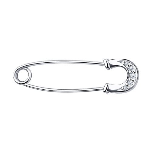 Брошь из серебра с фианитами (Арт.94040093)