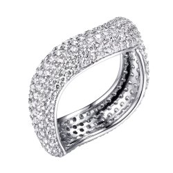 Кольцо из серебра с фианитом (Арт.cz-r03490-x-w-x-x-w)