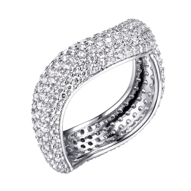 Кольцо из серебра с фианитом (Арт.cz-r03490-x-w-x-x-w)