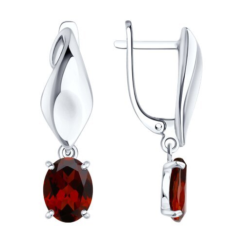 Серьги из серебра с гранатами (Арт.92025364)