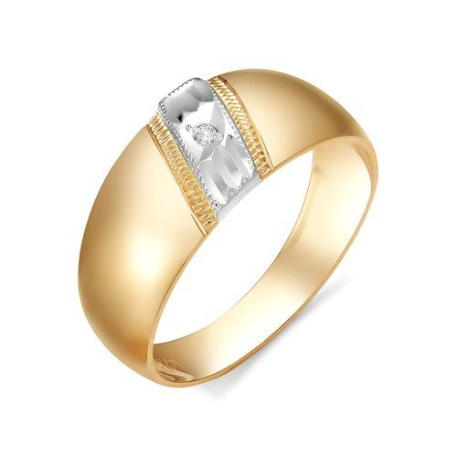 Золотое кольцо с бриллиантом Алькор КЮЗ (Золото) 1331-100
