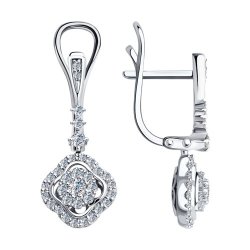 Серьги из белого золота с бриллиантами (Арт.1021741-3)