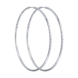 Серьги конго из серебра с алмазной гранью (Арт.94140019)