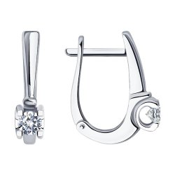 Серьги из белого золота с бриллиантами (Арт.1021833-3)
