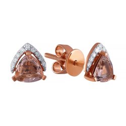 Серьги из золота с бриллиантом и морганитом (Арт.e32273_sr_mr_pink)