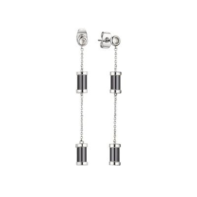 Серьги из серебра с керамикой и фианитом (Арт.tc-e01649-b-w-w-x-x)