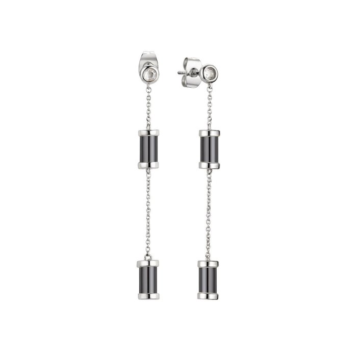 Серьги из серебра с керамикой и фианитом (Арт.tc-e01649-b-w-w-x-x)