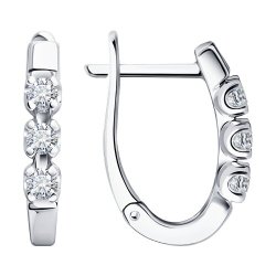 Серьги из белого золота с бриллиантами (Арт.1022099-3)