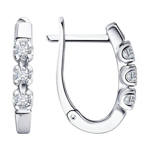 Серьги из белого золота с бриллиантами (Арт.1022099-3)