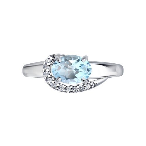 Кольцо серебряное с топазом и фианитами «Небесная дуга» Соколов (арт.94-310-00183-1)