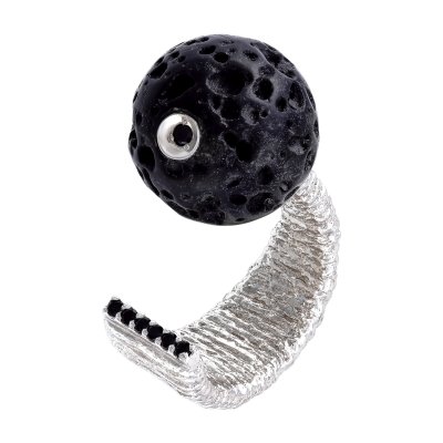 Серебряное кольцо Beavers с вулканической породой 1687vp