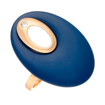 Кольцо с керамикой и фианитом «Ceramic Breeze» Fresh Jewelry (арт.TM-R01031-Вl-G-W-X-X)