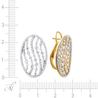 Серьги золотые с бриллиантами «Волны Света» Myjewels (арт.K5727E-0004_SR_YG)