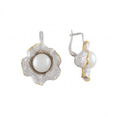 Серебряные серьги BEAVERS с жемчугом 2145j