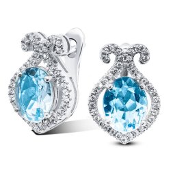 Серьги Серебряные крылья (Арт.22qsrjk01402-19_topaz_kubcirkonii)