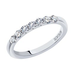 Обручальное кольцо из белого золота с бриллиантами (Арт.1112261-01)